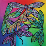 Dance of the Dragonflies Burst Spectrum Quilt Kit option